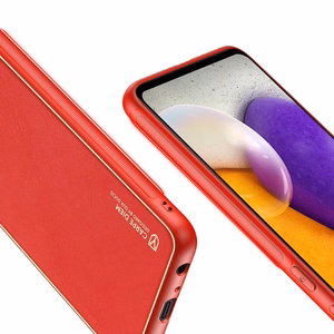 Dux Ducis Yolo tyylikäs kotelo pehmeä TPU ja PU-nahka Samsung Galaxy A72 4G punainen