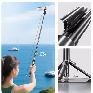 Blavec Selfie Stick Aluminium Fusion P-12 Magsafe Auto pop jalusta + kauko-ohjain 1,60 m (SSFP12-MTRAPB160) musta