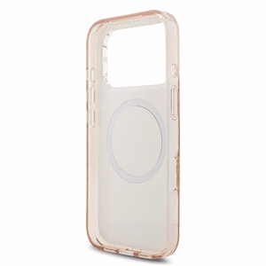 Guess IML Flowers Allover Strap MagSafe -suojakuori Apple iPhone 18 Pro Max -puhelimelle, vaaleanpunainen