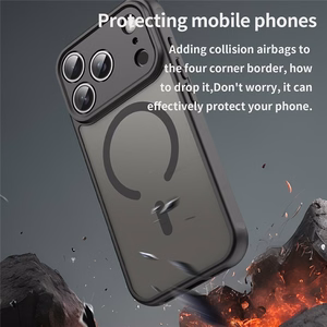 Musta magneettinen mattapintainen iskunkestävä PC- ja TPU-suojakuori puhelimelle iPhone 18 Pro Max / 17 Pro Max