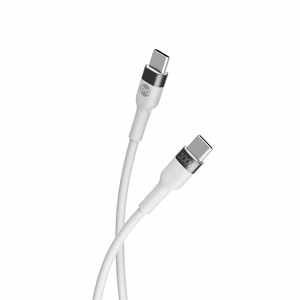 Forever Flexible kaapeli USB-C - USB-C 2,0 m 100W valkoinen