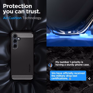 Spigen Rugged Armor suojakuori laitteelle Samsung Galaxy A55 5G, mattamusta