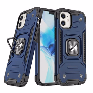 Wozinsky Ring Armor case for iPhone 14 Plus armored cover magnetic holder ring blue