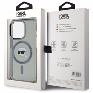 Karl Lagerfeld KLHMP15LHLSKIK iPhone 15 Pro 6.1" musta/musta kovakuori IML Metal Karl Head MagSafe