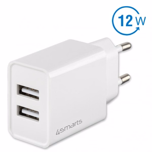 Verkkolaturi (ilman kaapelia) VoltPlug Dual 12W, valkoinen