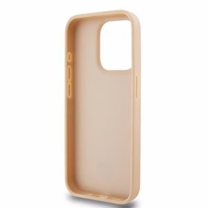 DKNY Nahkainen Ruudullinen Mono-kuvio ja Painetut Raidat Suojakuori iPhone 15 Pro Max:lle - vaaleanpunainen