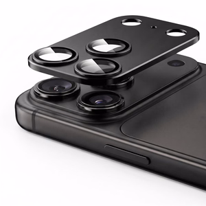 Musta alumiinista ja karkaistusta lasista valmistettu Tech-Protect CamFull Fit+ -kameramoduulisuoja Apple iPhone 18 Pro -puhelimelle
