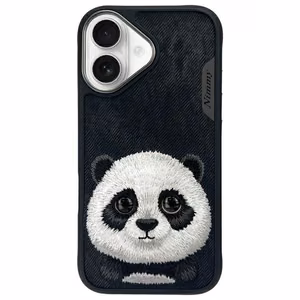 NIMMY Suojakuori BIG EYED PET 2.0 Panda iPhone 16:lle musta
