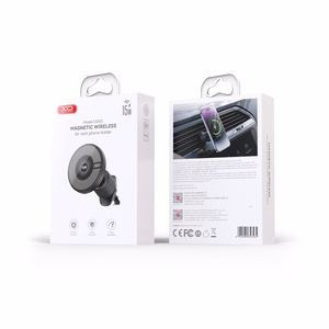 XO magneettinen autoteline CX025 langattomalla induktiivisella laturilla 15W musta ilmaventtiiliin MagSafe-yhteensopiva
