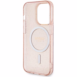 Guess GUHMP14LHCMCGP kovakotelo iPhone 14 Pro 6.1" vaaleanpunainen/vaaleanpunainen Glitter Gold MagSafe