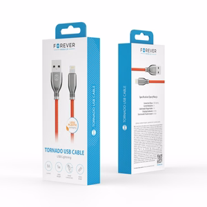Forever Tornado kaapeli USB - Lightning 1,0 m 3A punainen