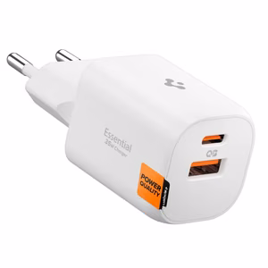 Spigen Essential EE352EU USB-C / USB-A 35W Seinälaturi - Valkoinen