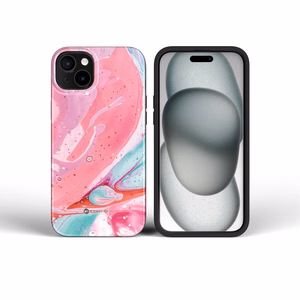 Suojakuori iPhone 15 PRO MAX:lle Forcell F-Protect Mirage MagSafe-yhteensopiva Military Drop-Test vaaleanpunainen marmori