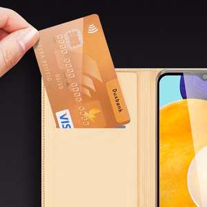 Dux Ducis Skin Pro Kirjahylly tyyppi tapauksessa Samsung Galaxy A03s vaaleanpunainen