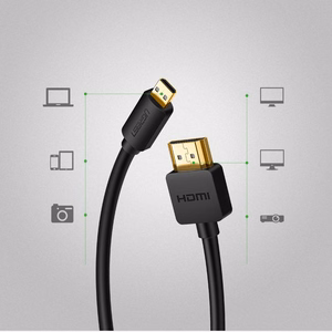 Ugreen HDMI - micro HDMI -kaapeli 19-nastainen 2.0v 4K 60Hz 30AWG 1,5 m musta (30102)