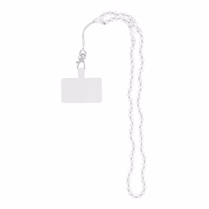 CRYSTAL DIAMOND Puhelimen nauha / narun pituus 74 cm (37 cm silmukassa) / kaulaan - valkoinen