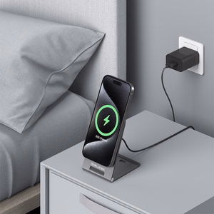 Blavec induktiivinen laturi BQI-01 Qi2 15W magneettinen Magsafe + Raptor kaapeli type C - type C (BQI01-QI2MS) hopeinen