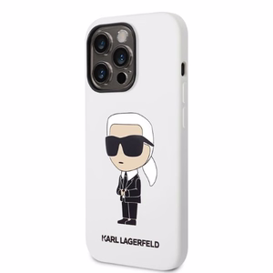 Karl Lagerfeld Silicone Ikonik suojakuori iPhone 14 Pro Max:lle - valkoinen
