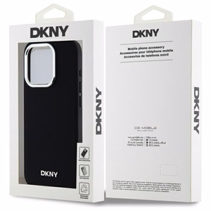 DKNY Plain Logo MagSafe iPhone 15 Pro Max:lle Suojakuori - Musta