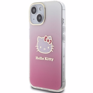 Hello Kitty IML Gradient Electrop Kitty Head Suojakuori iPhone 15:lle - vaaleanpunainen