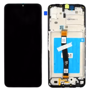 LCD-näyttö Samsung A226 A22 5G kosketusnäytöllä ja kehyksellä alkuperäinen musta (service pack)