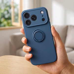 Silikoninen Ring-suojakuori mallille iPhone 17 Pro Max / 18 Pro Max – tummansininen