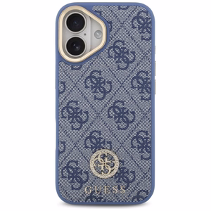Guess 4G Strass Logo & Big Strap Metal Buttons MagSafe suojakuori iPhone 17 - sininen