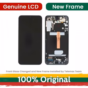 LCD-näyttö yhteensopiva Samsung S911 S23 kehyksellä / (Grafiitti) Phantom musta / (Uusittu: Telemax)