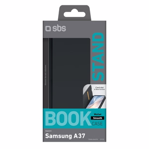 SBS Wallet Smooth -lompakkokuori Samsung Galaxy A37:lle läpällä - musta