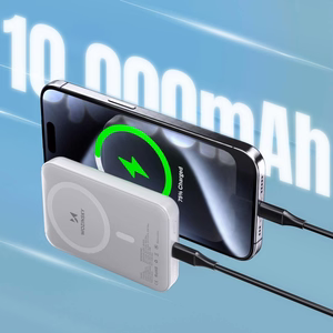 Wozinsky WRW349YWS 10000 mAh magneettinen tehopankki - valkoinen