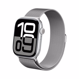 Crong Milano Steel stainless-steel strap for Apple Watch 44 / 45 / 46 / 49 mm, silver