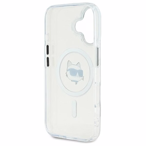 Karl Lagerfeld Suojakuori iPhone 16 6.1 KLHMP16SHLSCHH Valkoinen Kova IML Metal Choupette Head MagSafe