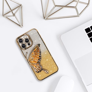 Tel Protect Butterfly Water Suojakuori iPhone 17:lle kultainen
