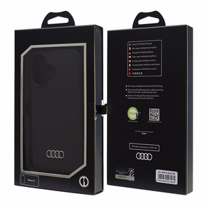Audi Silikoninen Suojakuori iPhone 16 6.1" Musta/Musta Kova Suojakuori AU-LSRIP16-Q3/D1-BK