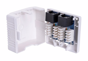 Lanberg OU6-0002-W – Cat.6-pintarasia, 2 RJ-45-porttia, valkoinen