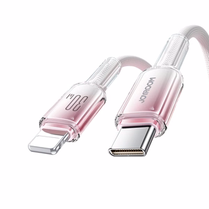 Joyroom S-A42 Crystal-Clear Series 30W USB-C - Lightning -kaapeli 1,2 m - valkoinen