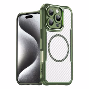 Leading Series MagSafe Silikoninen Suojakuori iPhone 16 Pro Max:lle - Vihreä