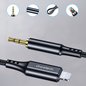 Choetech AUX009 Lightning / mini jack 3.5mm kaapeli 2 m - musta
