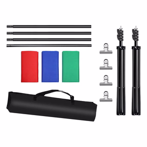 Puluz 2x3m Photo Background Mounting Kit/Stand + 3 Photo Backgrounds PKT5205