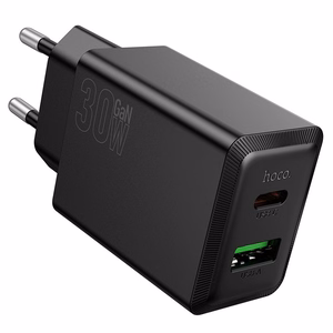 Laturi Hoco N71 (1xUSB-C; 1xUSB 30W) musta
