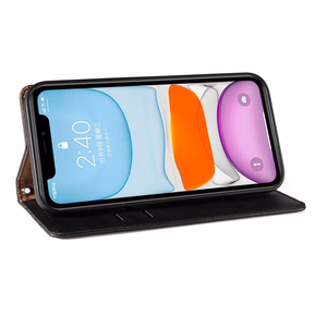 Magneetti hihna asia iPhone 12 pussi lompakko + Mini Lanyard riipus musta