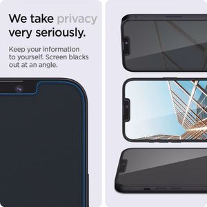 Spigen Glas.tR EZ Fit Privacy Tempered Glass for iPhone 13 / 13 Pro / 14 / 16e / 17e - 2 pcs.