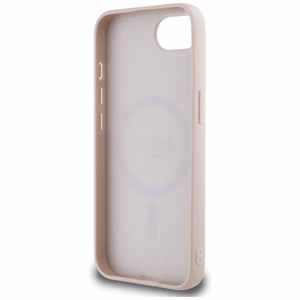 Guess HC MagSafe PU 4G Circle with Classic Logo Suojakuori iPhone 16e:lle - Vaaleanpunainen