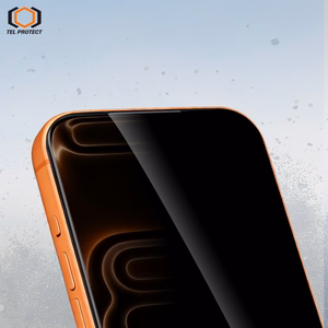 Tel Protect Dust-Free Easy Fit Privacy Full Glue 6D karkaistu lasi Iphone 15 Pro Max musta - 2 kpl