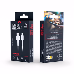 Maxlife MXUC-13 kaapeli USB-A USB-C 1,0 m 3A valkoinen