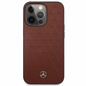 Mercedes MEHCP13LPSQRE iPhone 13 Pro / 13 6,1" czerwony/red hardcase Leather Stars Pattern