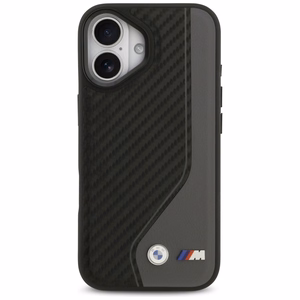 BMW puhelimen kuori iPhone 17, MagSafe-yhteensopiva, BMHMP17S25PCCSCAK (PU-hiilikuitulogo), antrasiitti