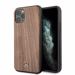 Mercedes Wood Line Walnut -kotelo iPhone 11 Pro Maxille - ruskea