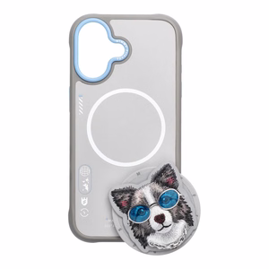 NIMMY suojakuori GLASSES COOL DOG MagSafe-yhteensopiva IPHONE 17:lle harmaa