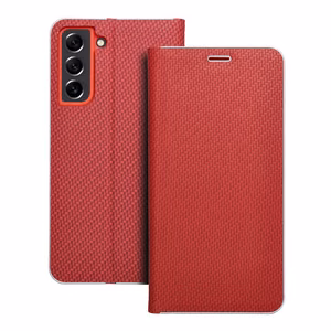 Flip case for Samsung S21 FE Luna Book Carbon red